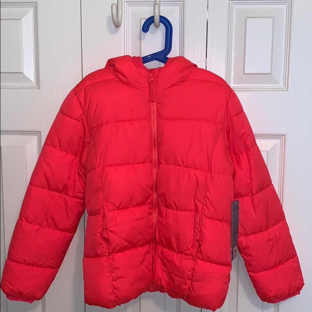 NWT Old Navy girls puffer hooded jacket SZ L